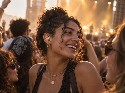 Konsertbesökare med The Beat One i örat